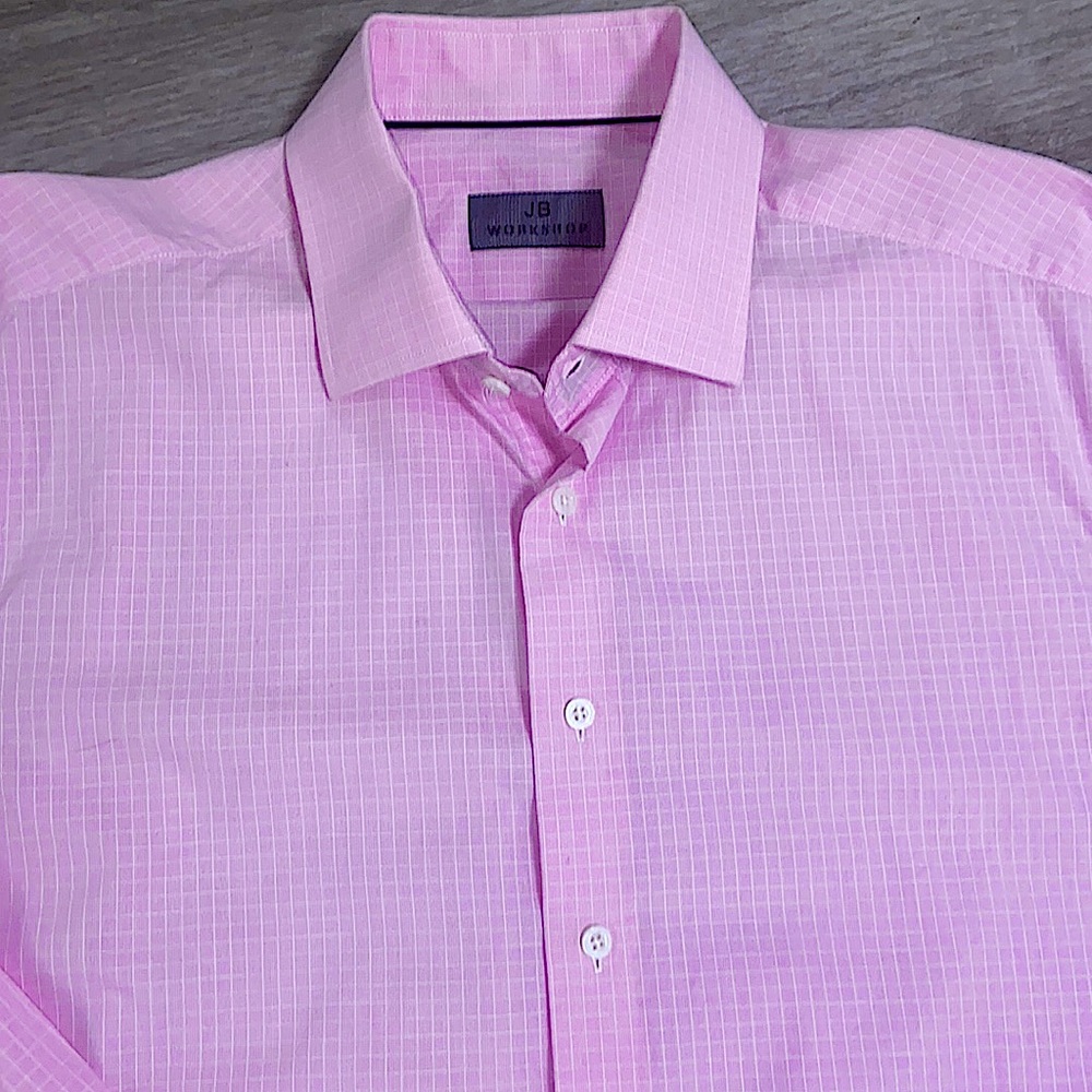 Pink JB Workshop Men’s Dress Shirt 15 1/2 34/35. Excellent Condition